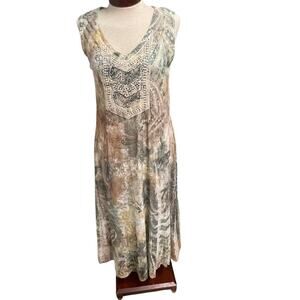 Reba Size Small Lace Crochet Dress Size Small Y2K Maxi Boho Festival Stones